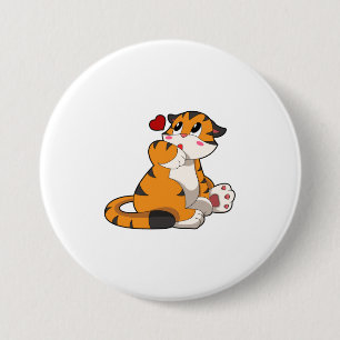 Tiger med hjärta knapp