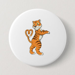 Tiger med hjärta knapp