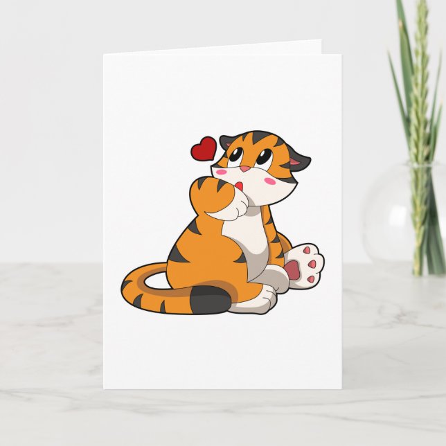 Tiger med hjärta kort (Framsida)