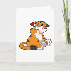 Tiger med hjärta kort