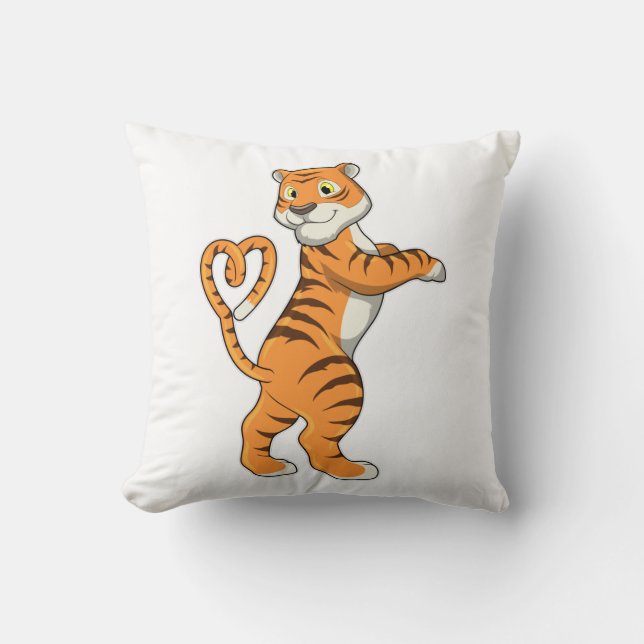 Tiger med hjärta kudde (Framsida)