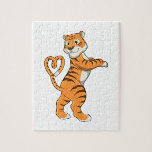 Tiger med hjärta pussel