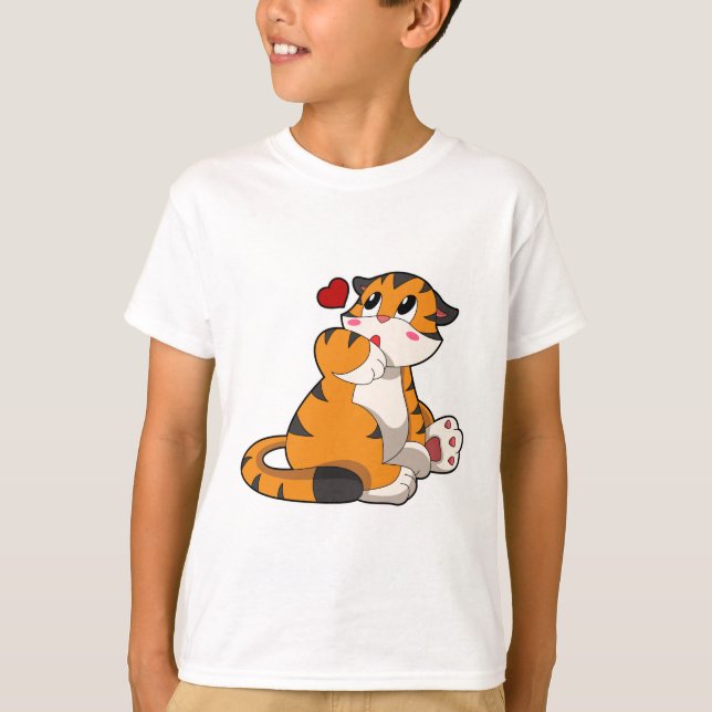 Tiger med hjärta t shirt (Framsida)