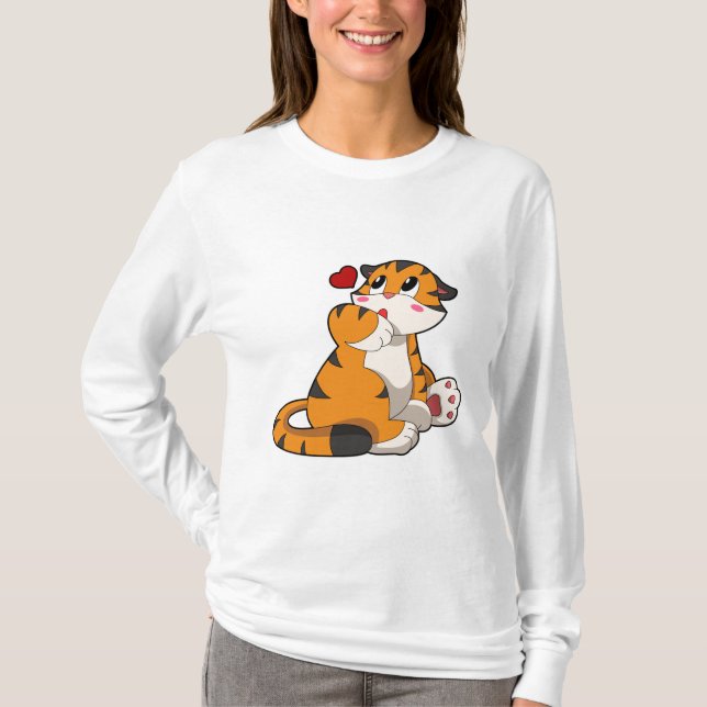 Tiger med hjärta t shirt (Framsida)