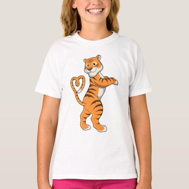 Tiger med hjärta t shirt (Framsida)