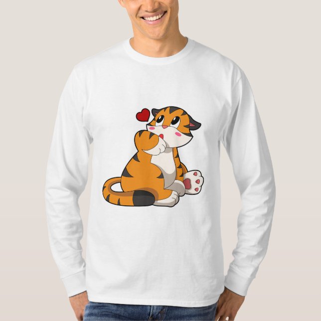Tiger med hjärta t shirt (Framsida)
