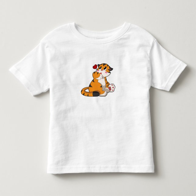 Tiger med hjärta t shirt (Framsida)