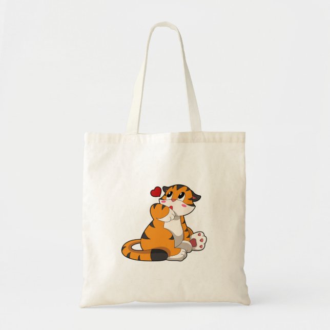 Tiger med hjärta tygkasse (Framsidan)