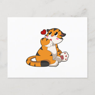 Tiger med hjärta vykort