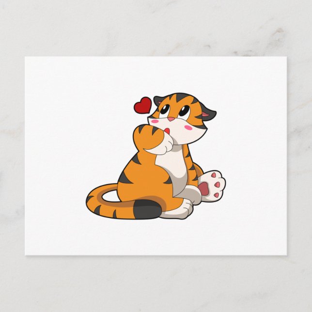 Tiger med hjärta vykort (Framsida)