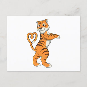 Tiger med hjärta vykort