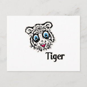 Tiger med hjärtan vykort