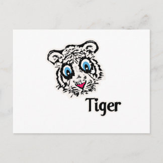 Tiger med hjärtan vykort