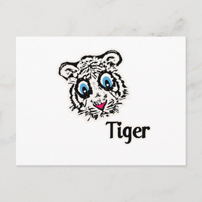 Tiger med hjärtan vykort (Framsida)