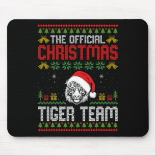 Tiger med jultomtehatt Xmas-ljus God Jul Musmatta