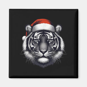 Tiger med jultomten Julafton Älskare Zoo Behålla Magnet