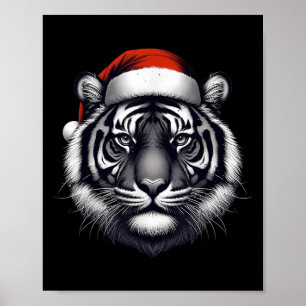 Tiger med jultomten Julafton Älskare Zoo Behålla Poster