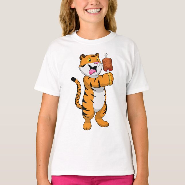 Tiger med Kött T Shirt (Framsida)