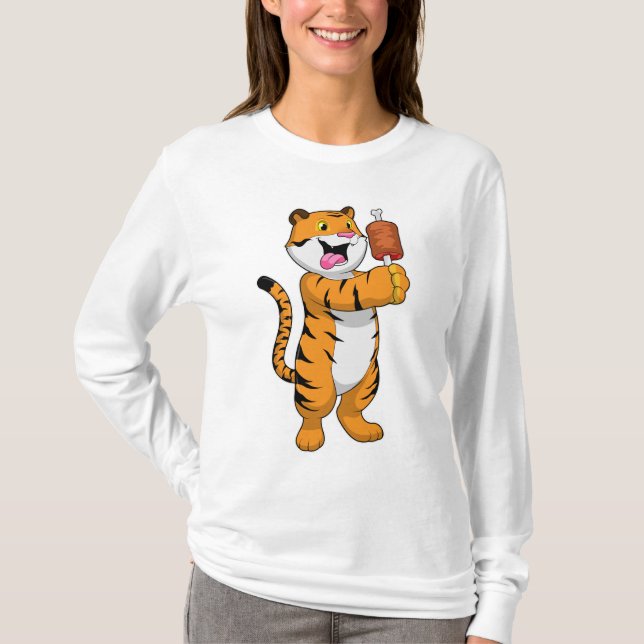Tiger med Kött T Shirt (Framsida)