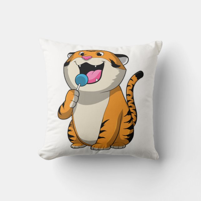 Tiger med Lollipop Kudde (Framsida)