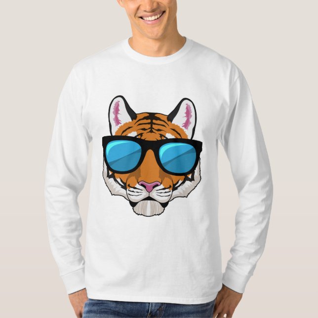 Tiger med solglasögon t shirt (Framsida)