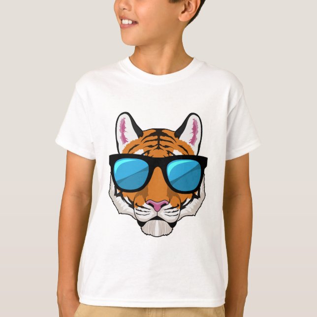 Tiger med solglasögon t shirt (Framsida)