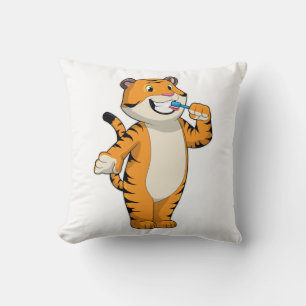 Tiger med tandborste kudde