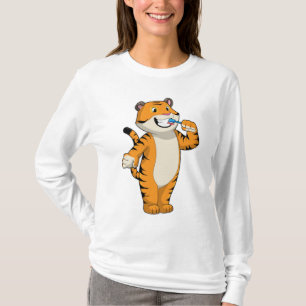 Tiger med tandborste t shirt