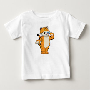 Tiger med tandborste t shirt