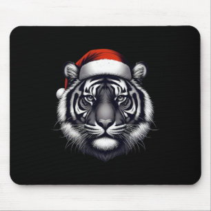 Tiger Med Tomtehatt Jul Xmas Älskare Zoo Vaktare Musmatta