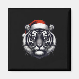 Tiger med tomtelucka jul xmas älskare zoo keep magnet