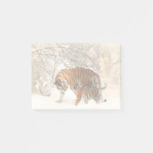 Tiger med unge i Snö Post-it Block