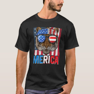 Tiger Merica 4:e juli Fearless Tiger Roaring Pa T Shirt