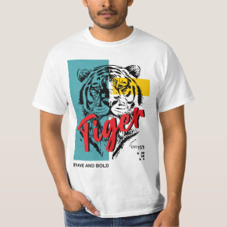 Tiger Modig Och Djärv Est 1975 Retro Vilda Djur T Shirt