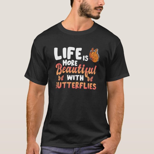 Tiger Monarch Butterfly  Entomolog T Shirt (Framsida)