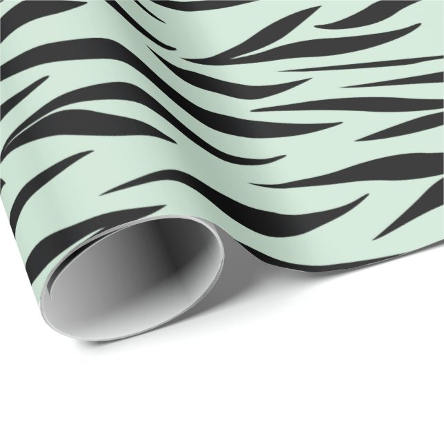 Tiger Mönster-årsdagen Menthol-Grönten Sömlös Presentpapper (Rullad Hörn)