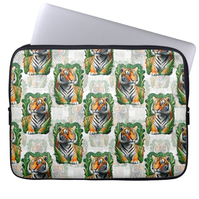 Tiger Mönster Design Laptop Fodral (Framsidan)