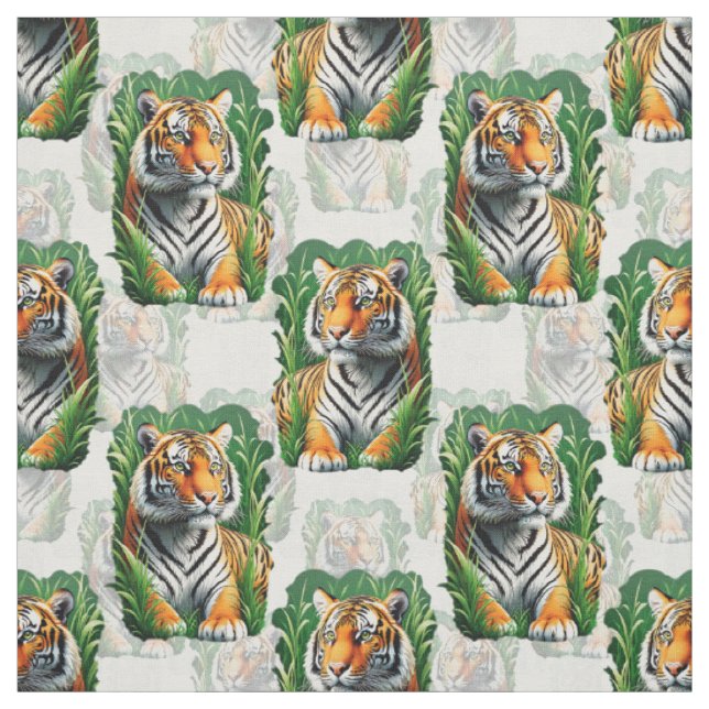 Tiger Mönster Design Tyg (Provkarta)