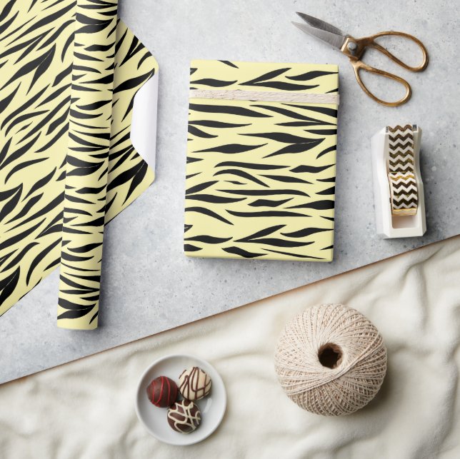 Tiger Mönster for Baby Showers Gult Seamless  Presentpapper (Hantverk)