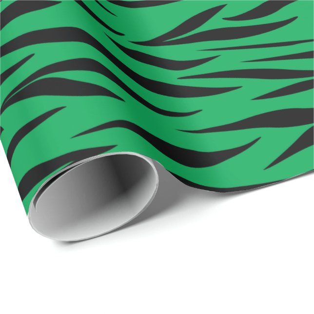Tiger Mönster för Pension Gifts Grönt Seamless Presentpapper (Rullad Hörn)