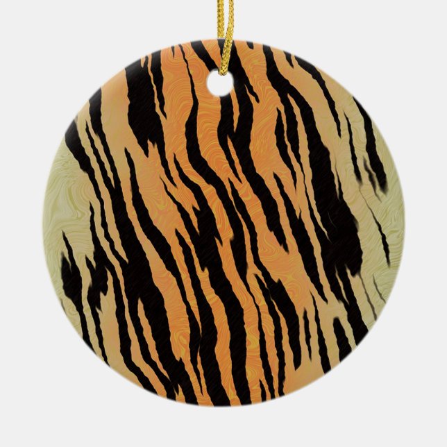 Tiger Mönster Julgransprydnad Keramik (Framsidan)