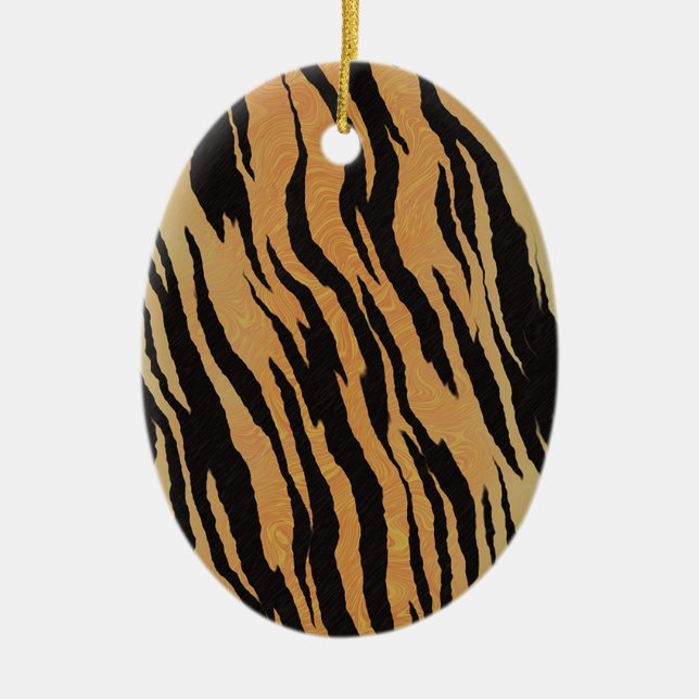 Tiger Mönster Julgransprydnad Keramik (Framsidan)