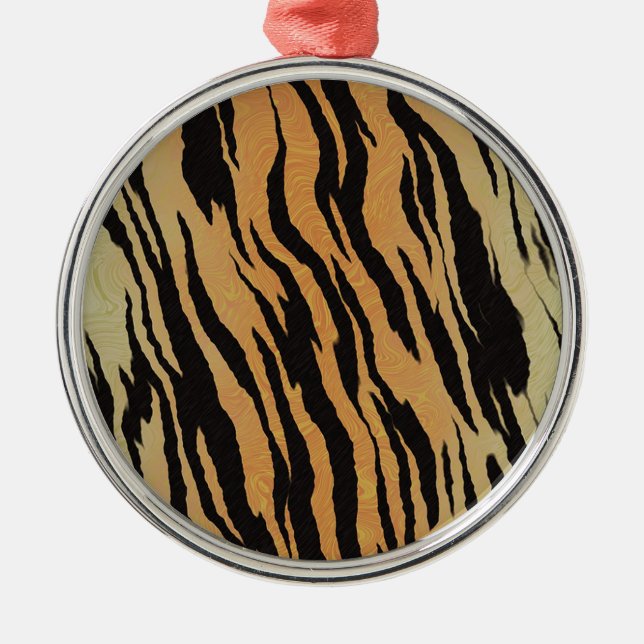 Tiger Mönster Julgransprydnad Metall (Framsidan)