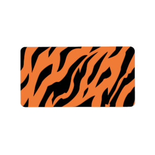 Tiger Mönster Skriv ut etikett Adressetikett