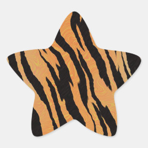 Tiger Mönster Stjärnformat Klistermärke