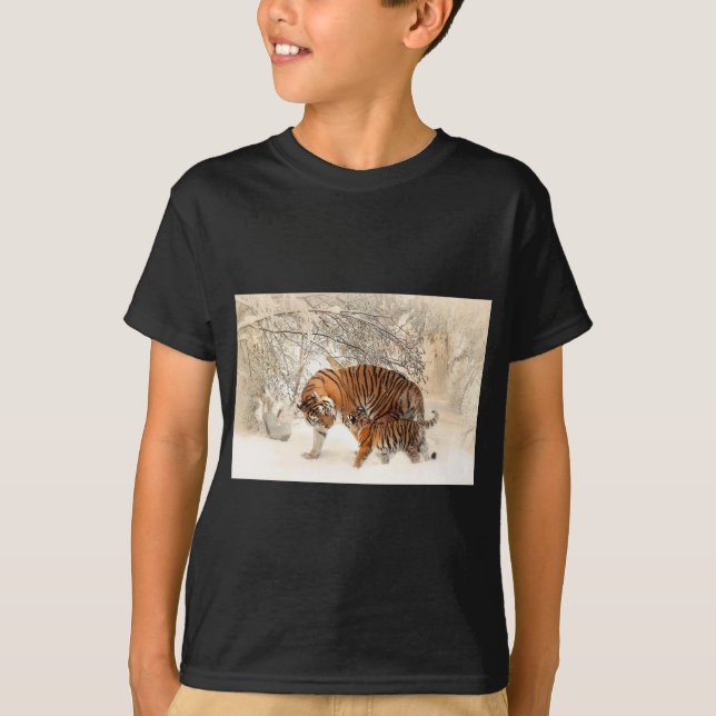Tiger Mor och baby T Shirt (Framsida)