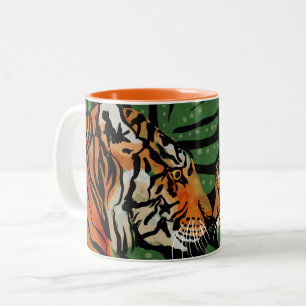 Tiger morsa och unge Tone-kaffe mugg