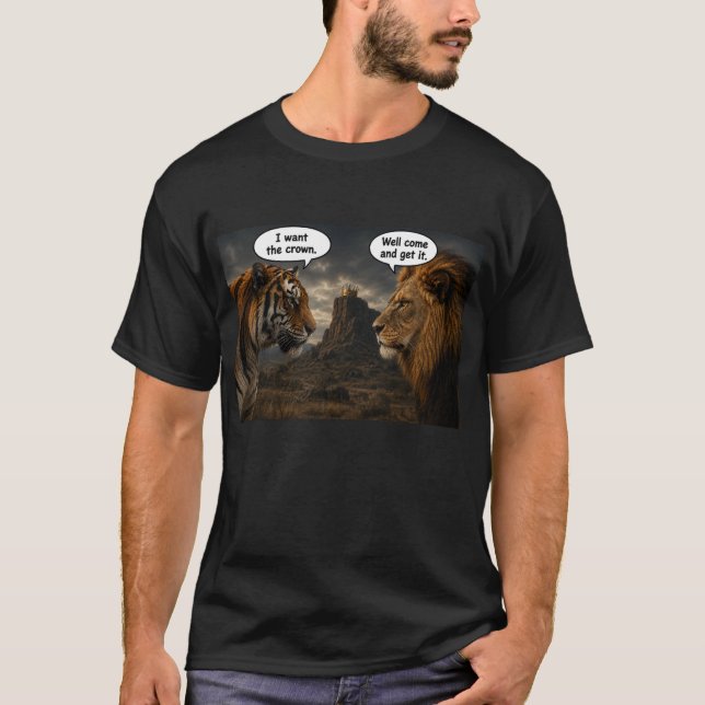 Tiger mot Lejon T Shirt (Framsida)