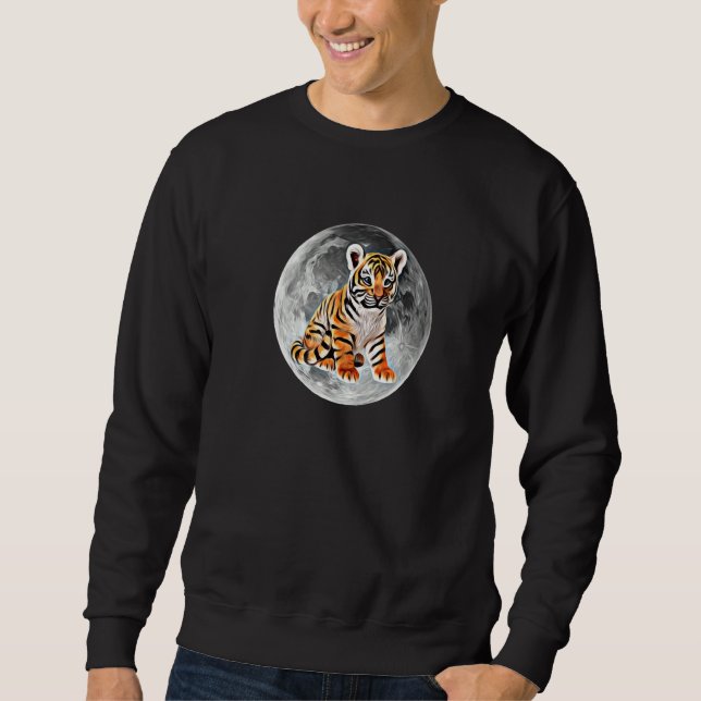 Tiger Motiv  21 Lång Ärmad Tröja (Framsida)