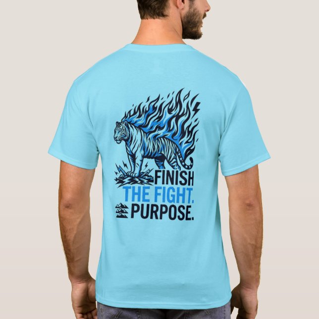 Tiger Motivation Power T-Shirt – Aldrig Ge Upp  (Baksida)